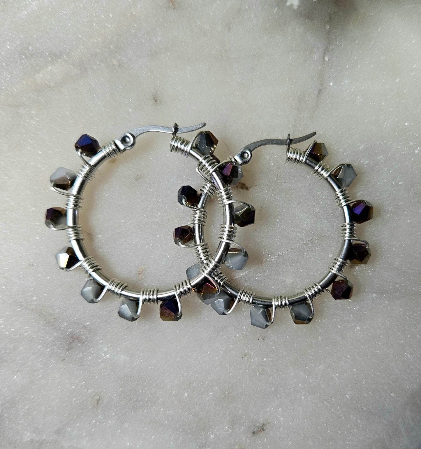 Pendientes Rayos de Luna Malva