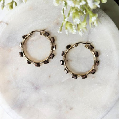 Brown Sugar Sparkle Hoops - Mereki Store