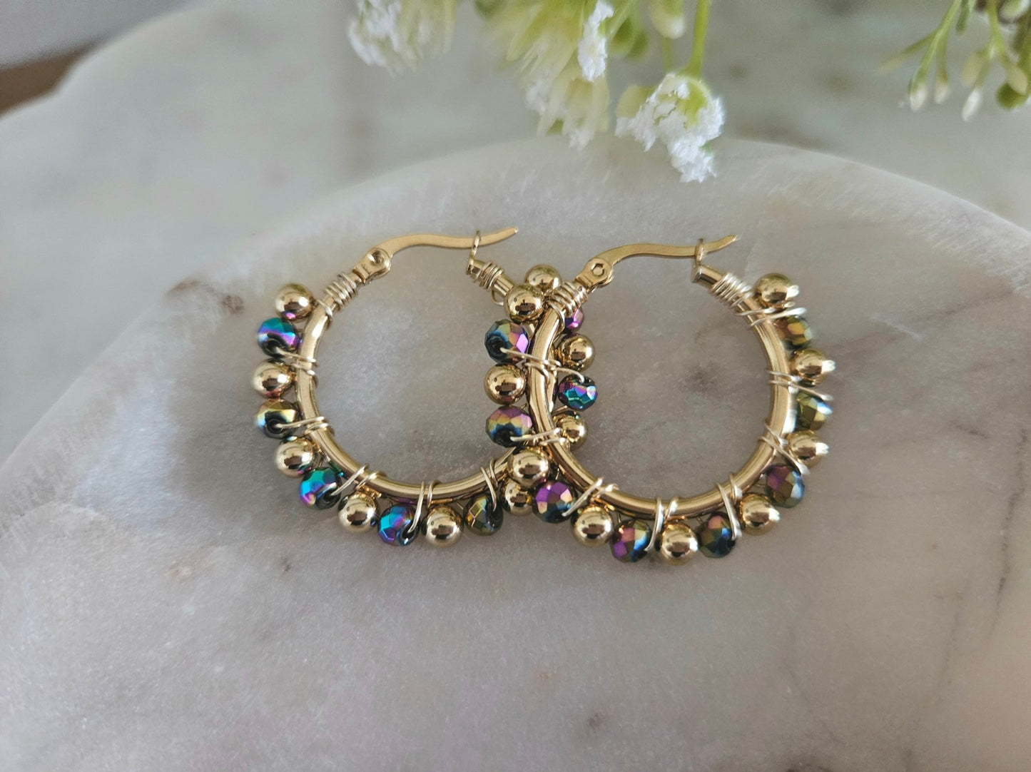 Golden Twilight Hoops - Mereki Store